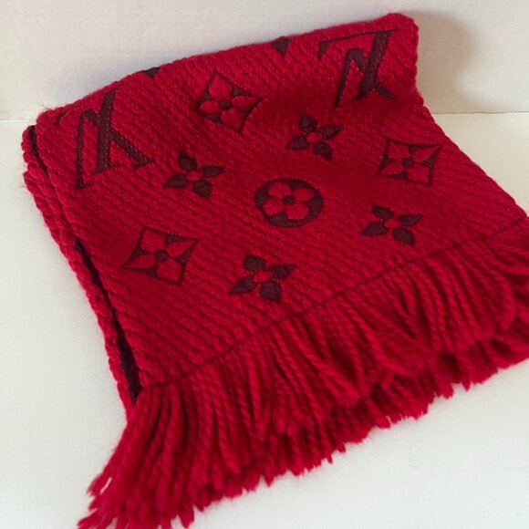 Louis Vuitton Winter Heavy Scarf Red/Black Wool/Silk (125132) - Picture 1 of 3